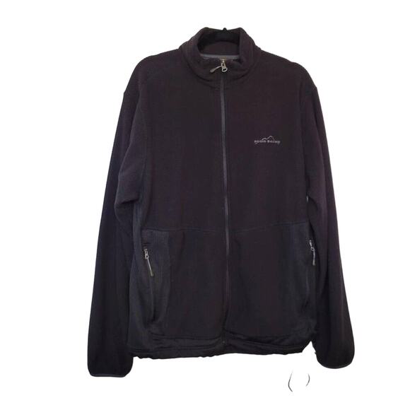 Eddie Bauer Mens Tall Size L Black Full Zip Sweater - Picture 1 of 8